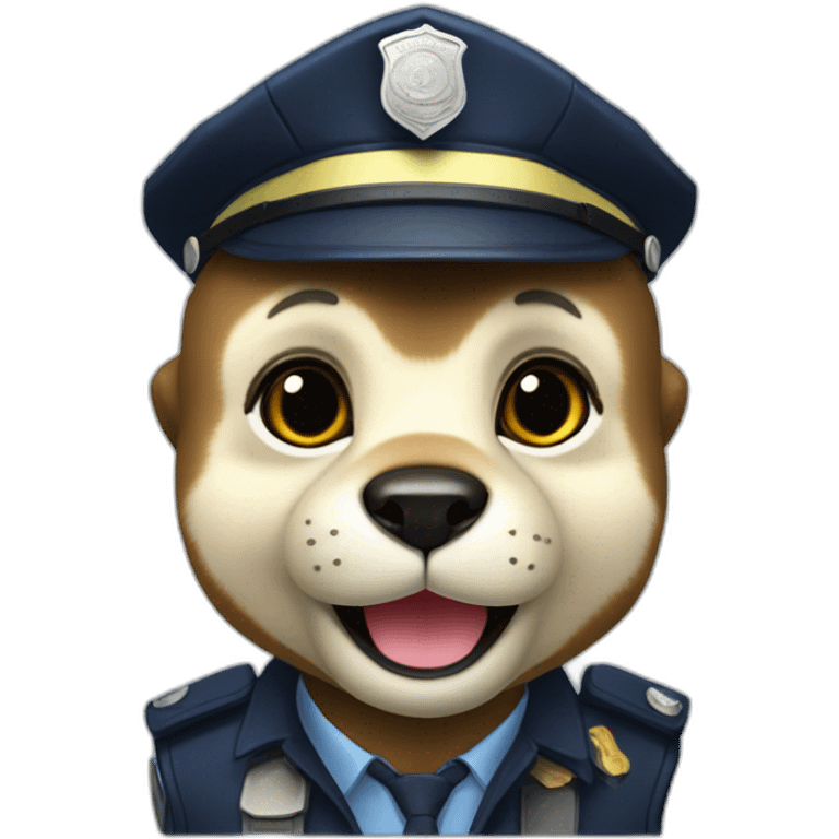 mignonne loutre agent de police emoji