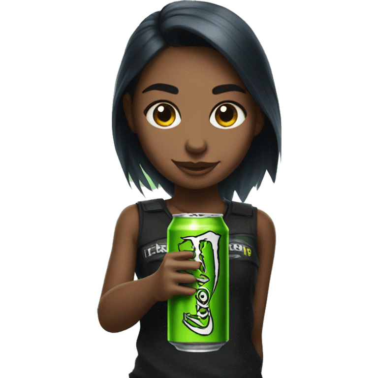 girl with a monster energy drink  emoji