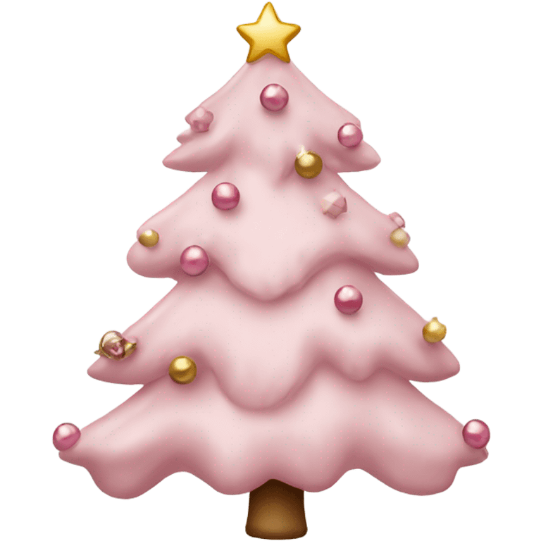 Light pink Christmas tree with ornaments  emoji