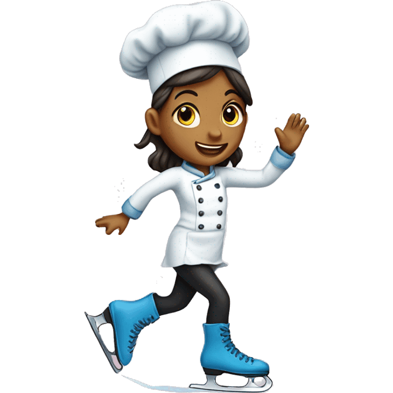 Chef girl on ice skates emoji