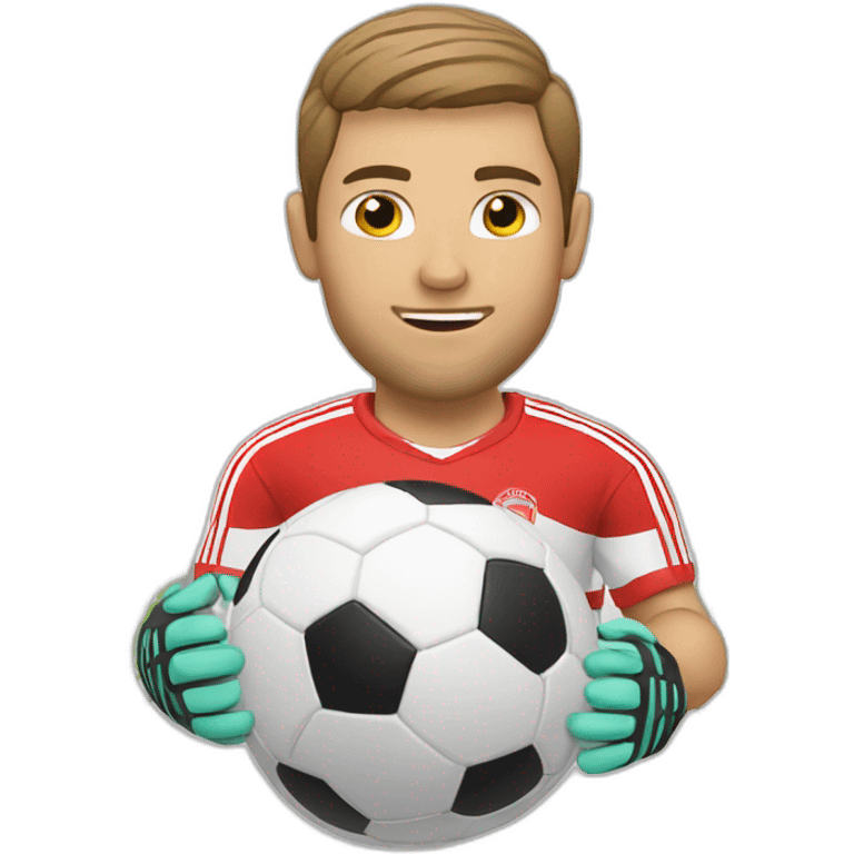 White European football player shooting in goal emoji