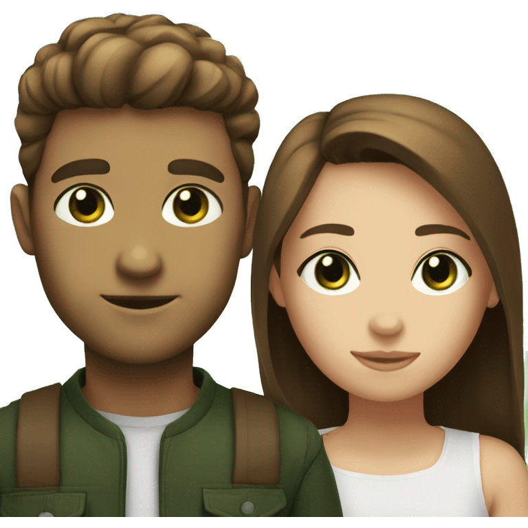 Me and my partner  we are white with brown hair and the gir have green eyes  emoji