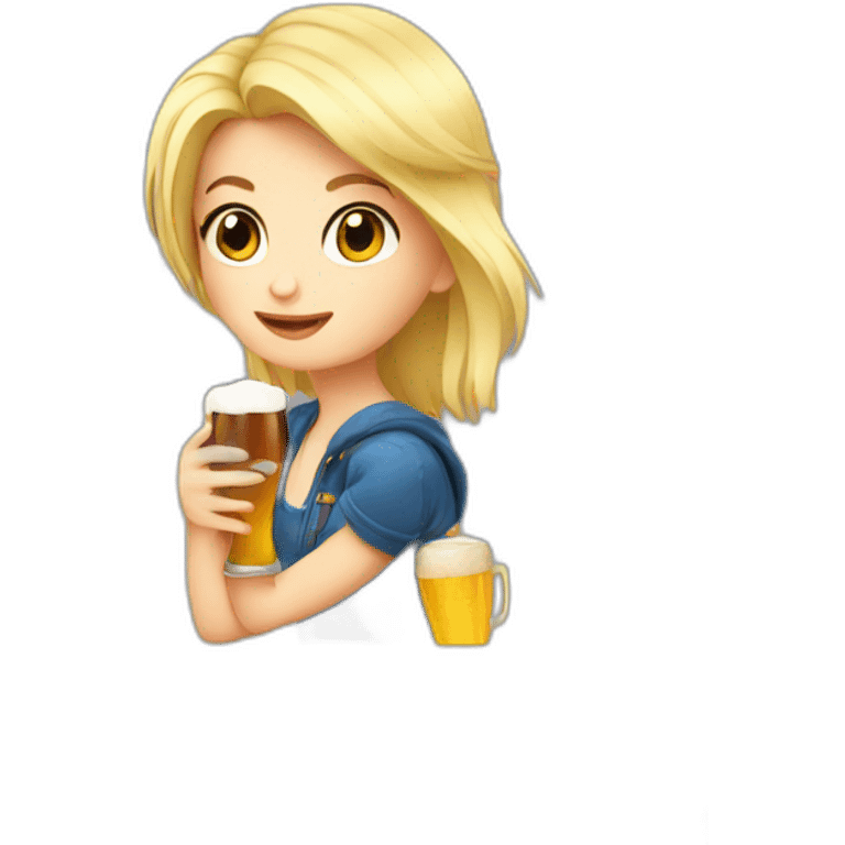 blond girl driking beer emoji