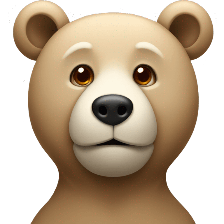 beige bear with brown nose and white mouth emoji