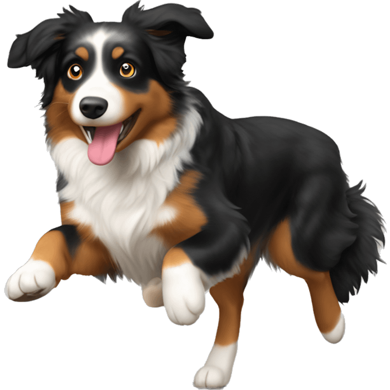 Australian shepherd jumping anvil emoji