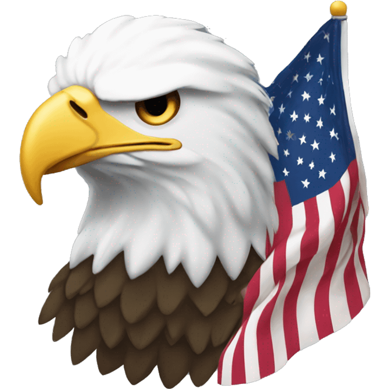 american flag and bald eagle emoji