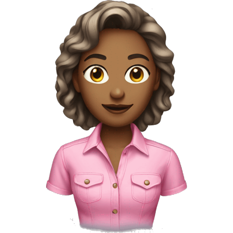 women wearing pink jeans shirt emoji