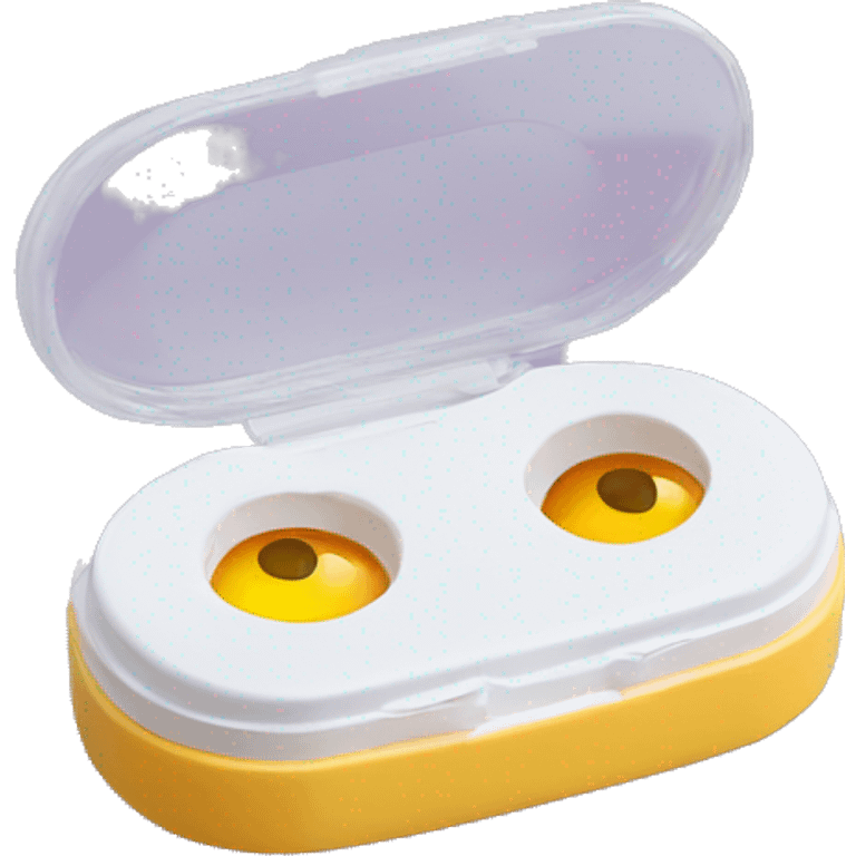 dual compartment screw-top prescription contact lens case emoji