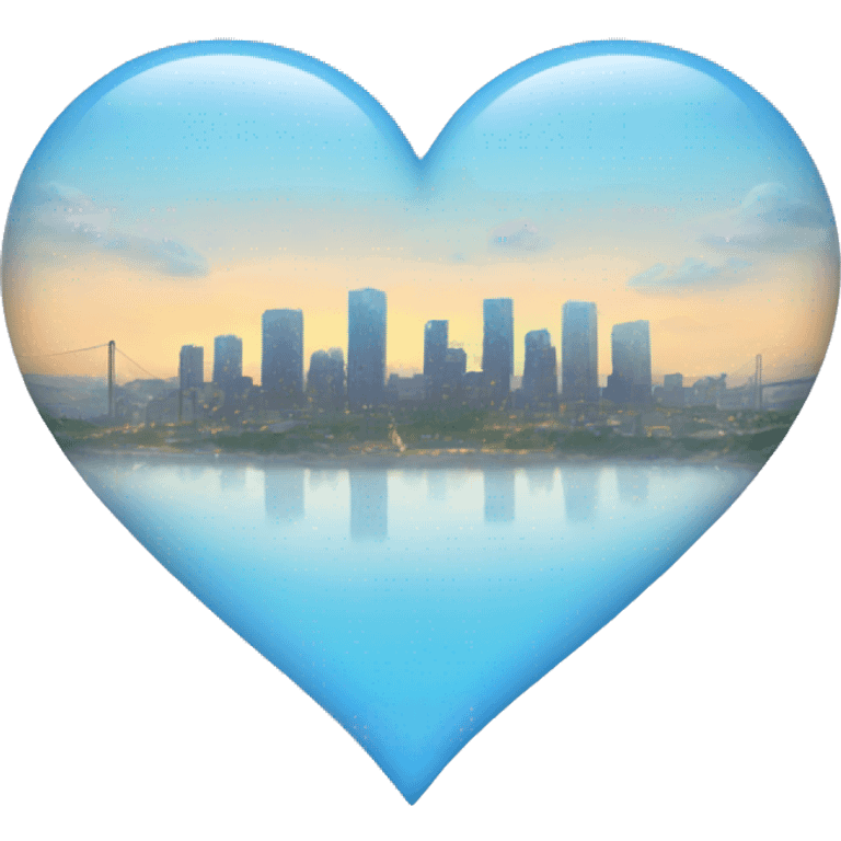 light blue heart + cloud + city emoji