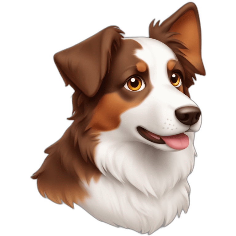 australian shepher red tri pointy ears emoji