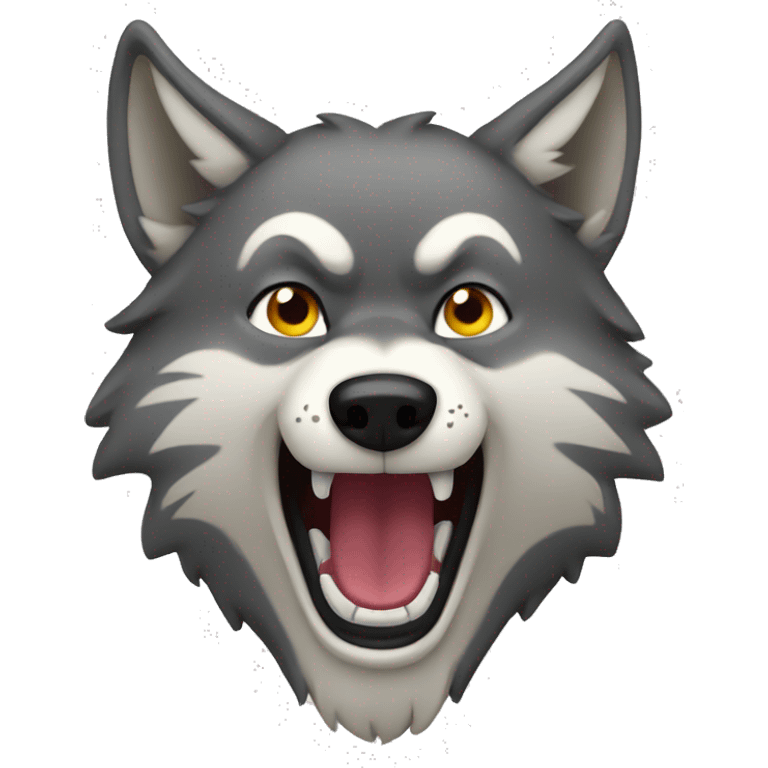 wolf mouth open emoji