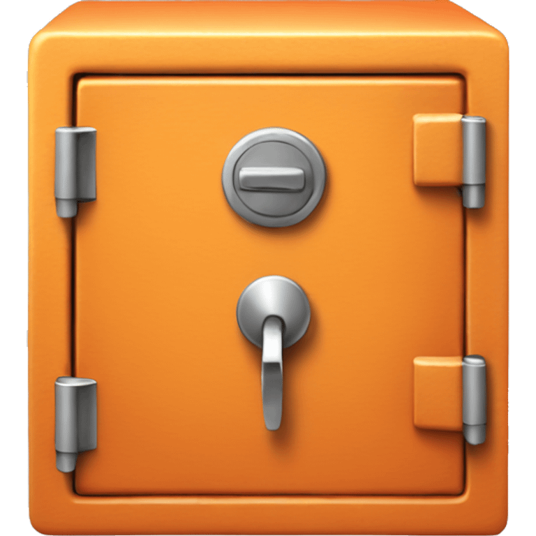 3d  small safe in orange or yellow emoji