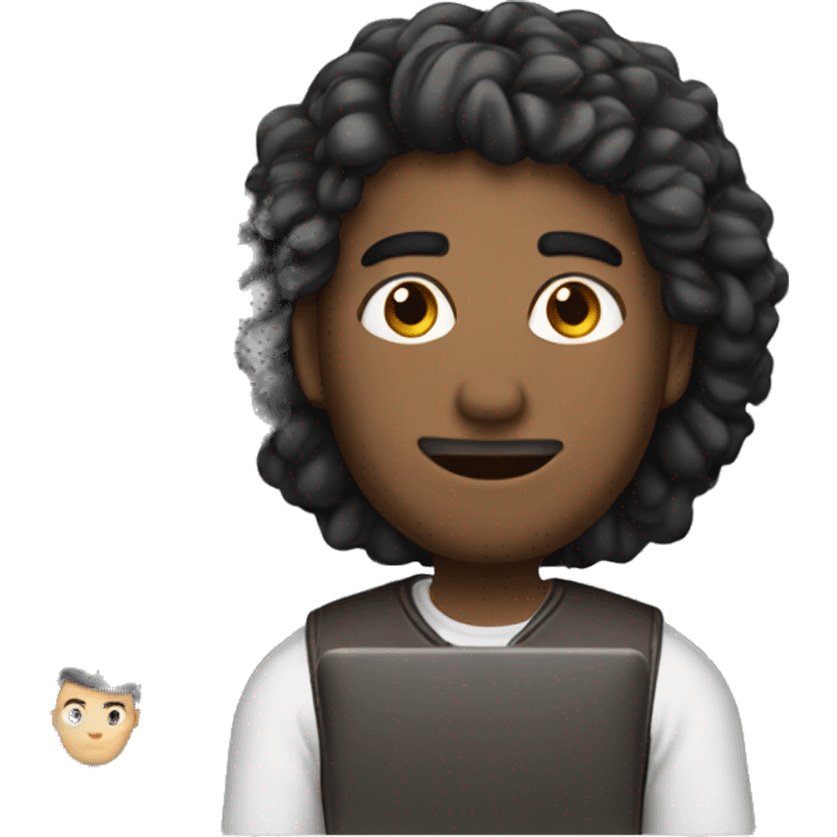 a man coding with passion make is hair black, and skintone lighte emoji