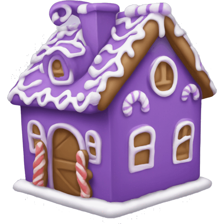 Purple gingerbread house emoji