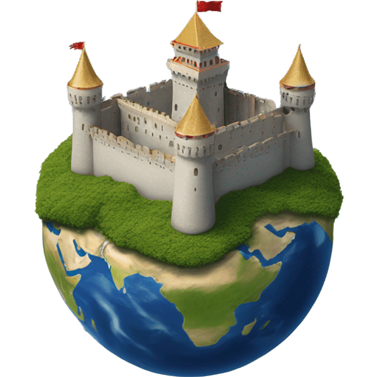 Royal Castle floating above section of planet Earth emoji