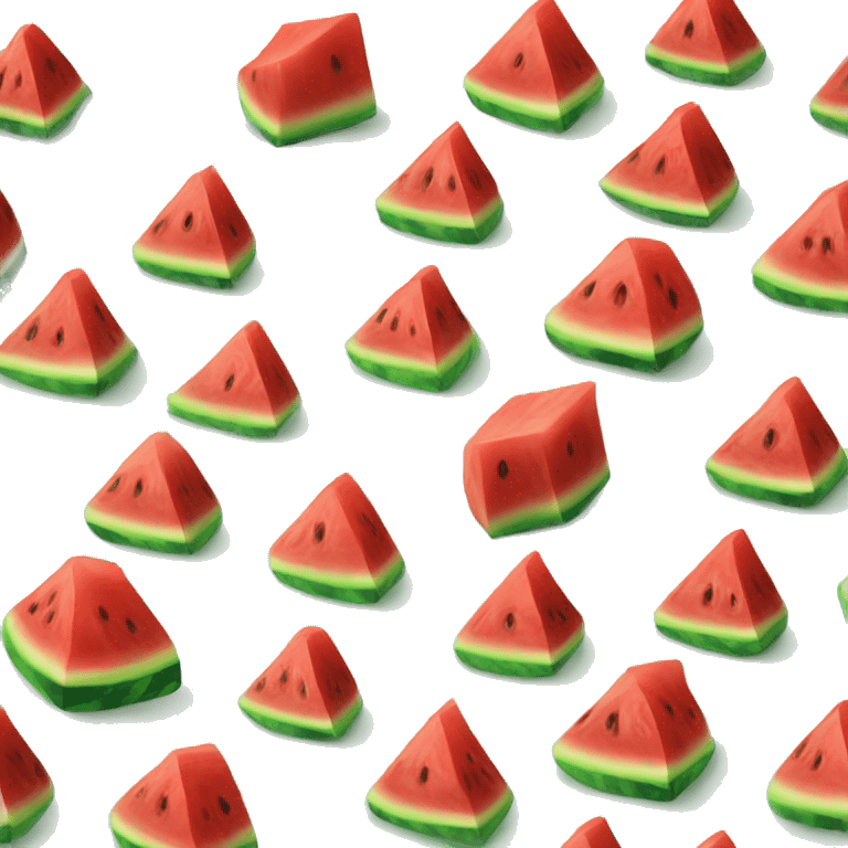 Realistic watermelon cubes isolated.  emoji