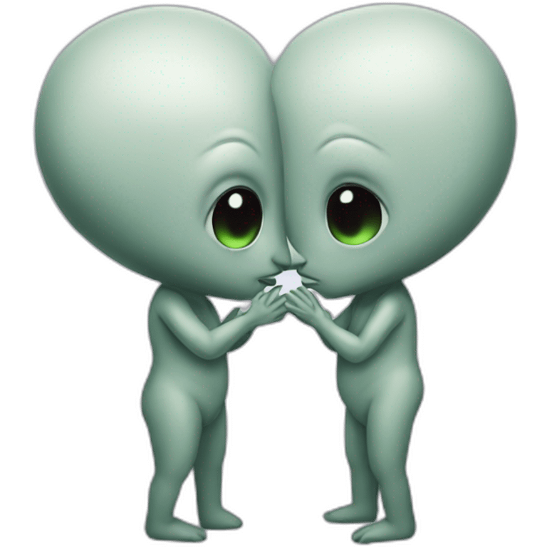 alien couple kissing emoji