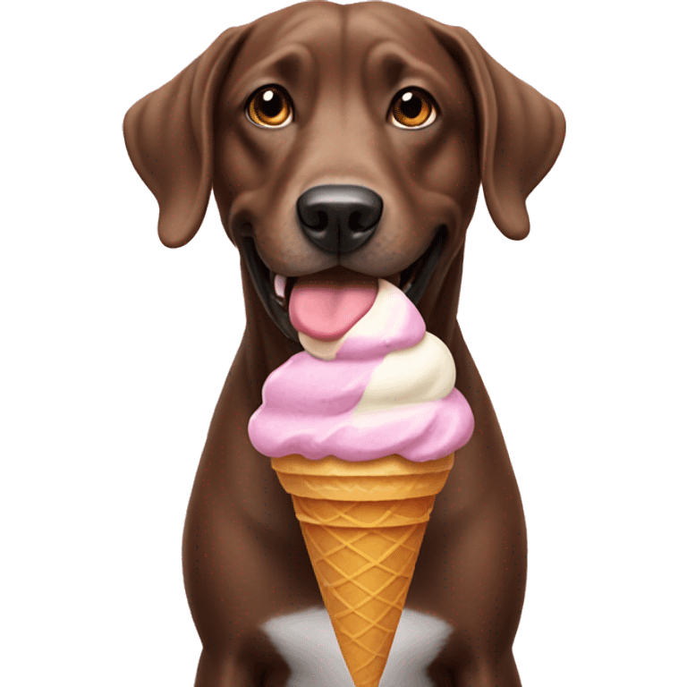 Dog eating ice cream emoji