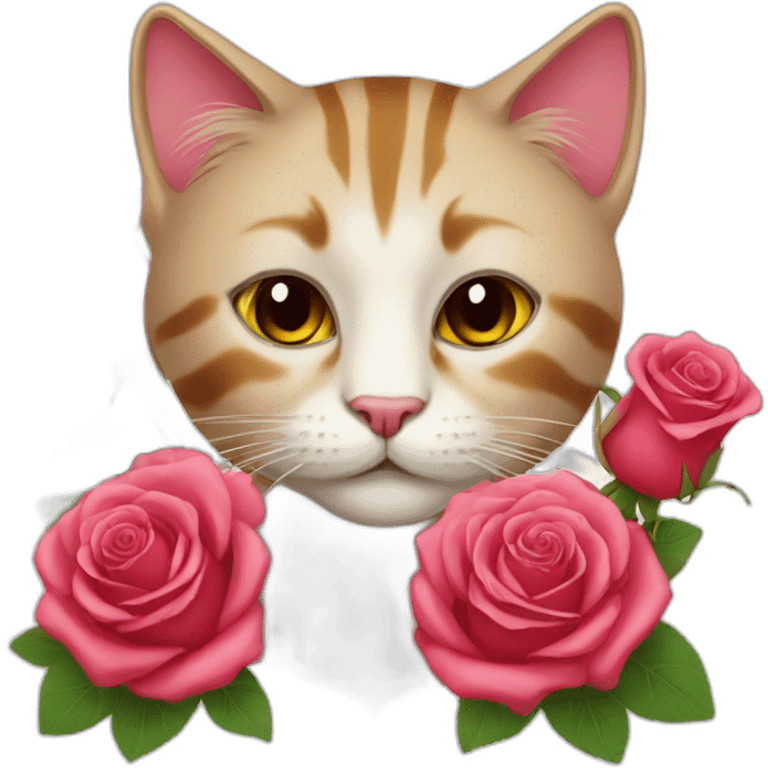 Cat with rose emoji