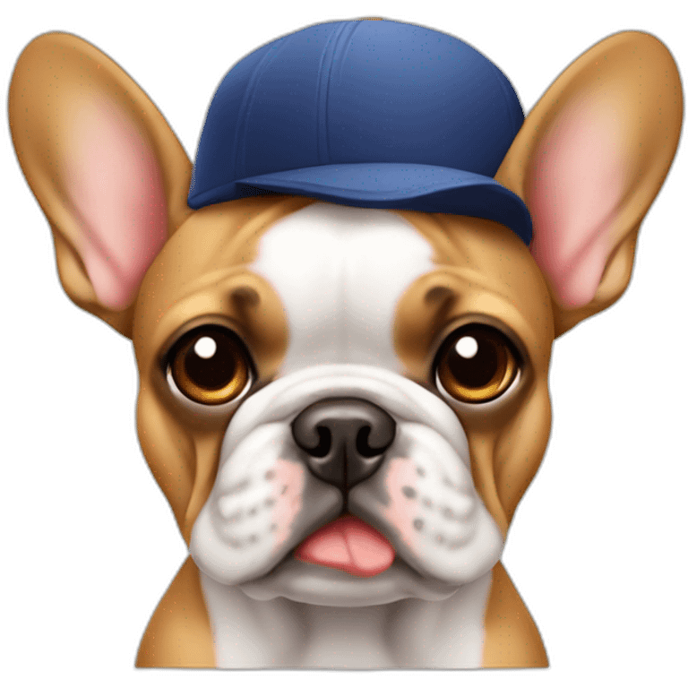 FRENCHIE CON GORRA ROJA en su cabeza emoji