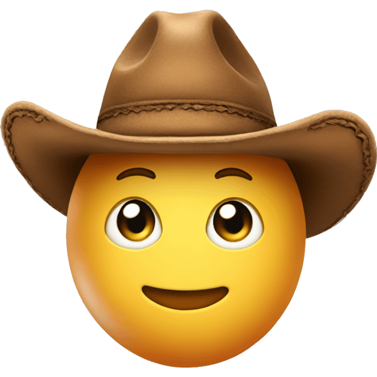 A normal Egg wearing a cowboy hat that also has a face emoji