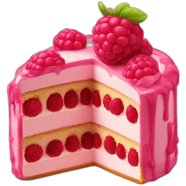 Raspberry delight cake emoji