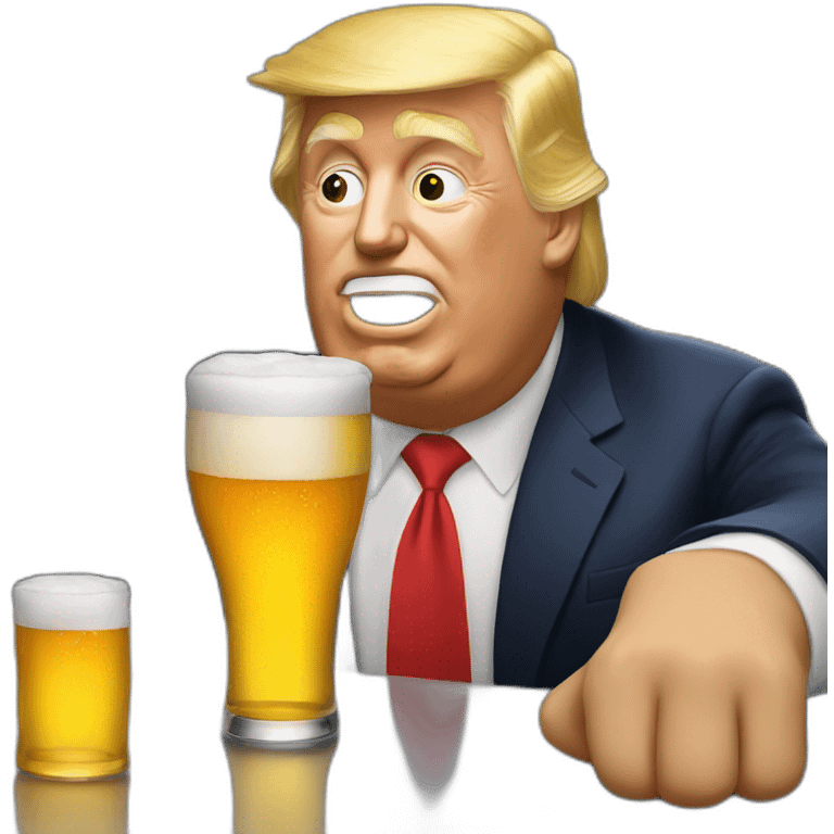 donald trump drinking beer emoji