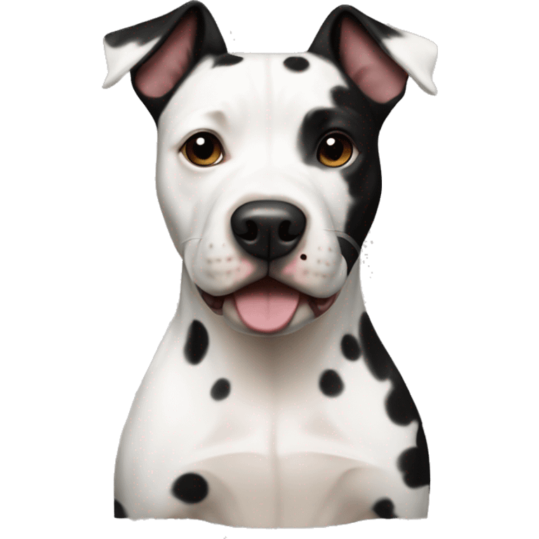 White and black spotted terrier and pitbull mix dog emoji