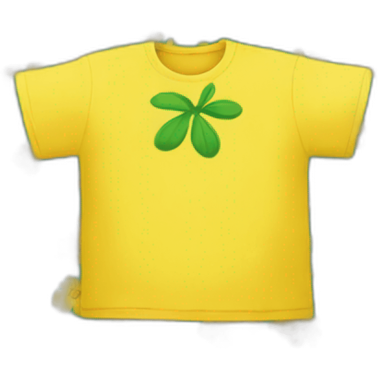 yellow t shirt with green Flowers emoji