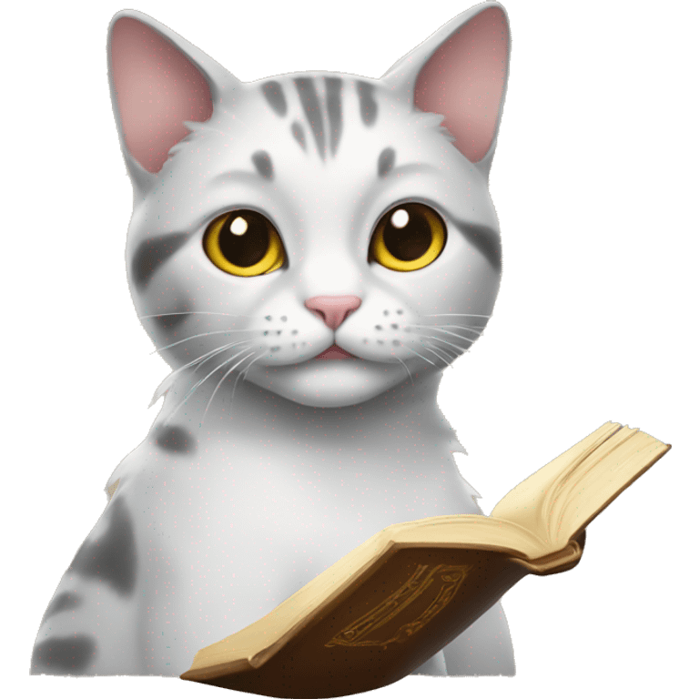 Cat with book emoji