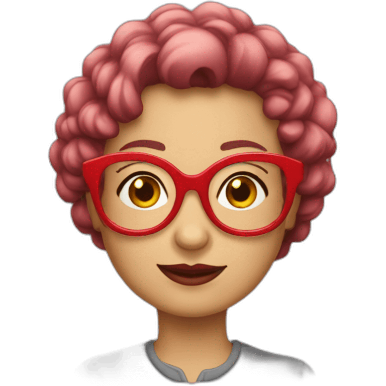 mamie lunettes rouges emoji