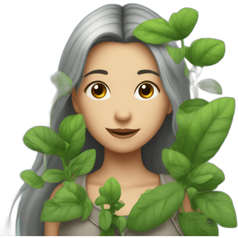 rat fille avec des plantes emoji