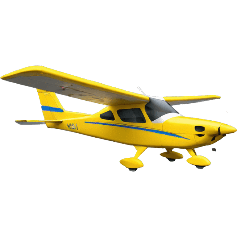 Real airplane cessna modelo 182 yellow emoji