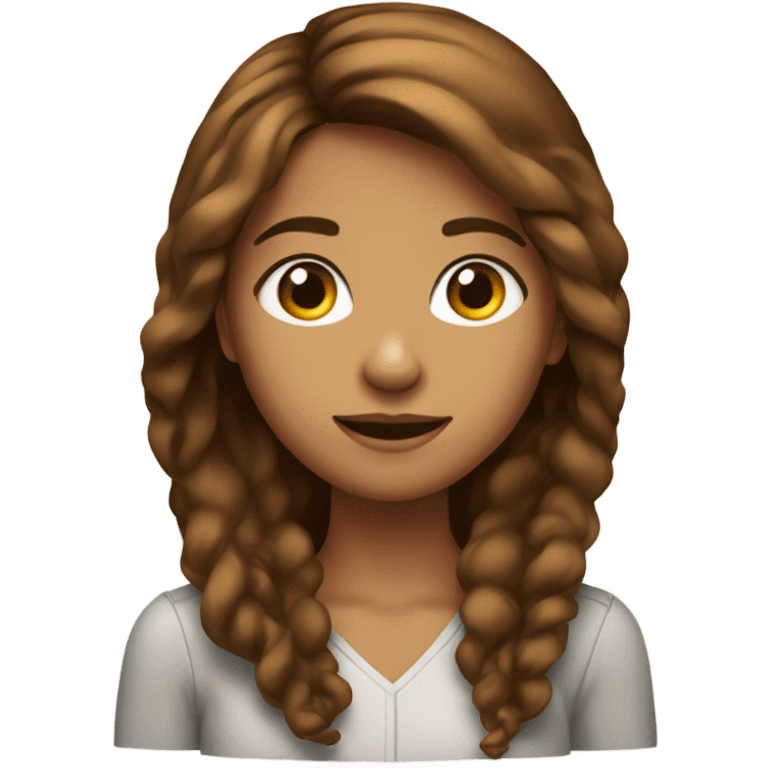 Une fille aux cheveux longs bruns emoji