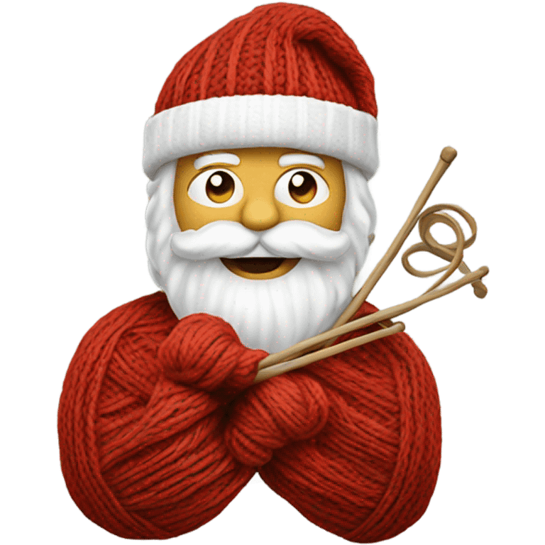 Santa Claus knitting emoji