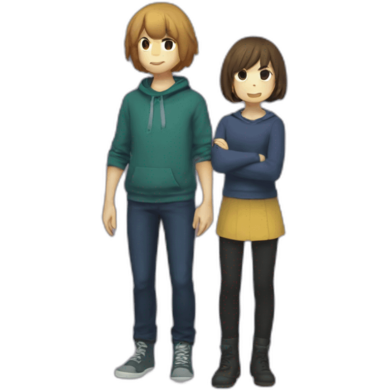 Frisk and chara emoji