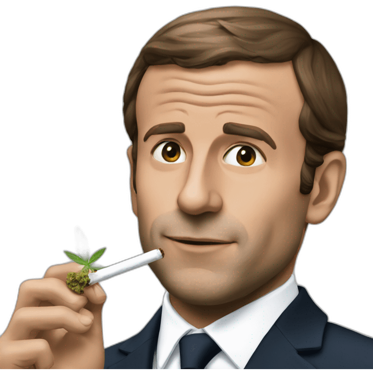 Macron smoke weed emoji