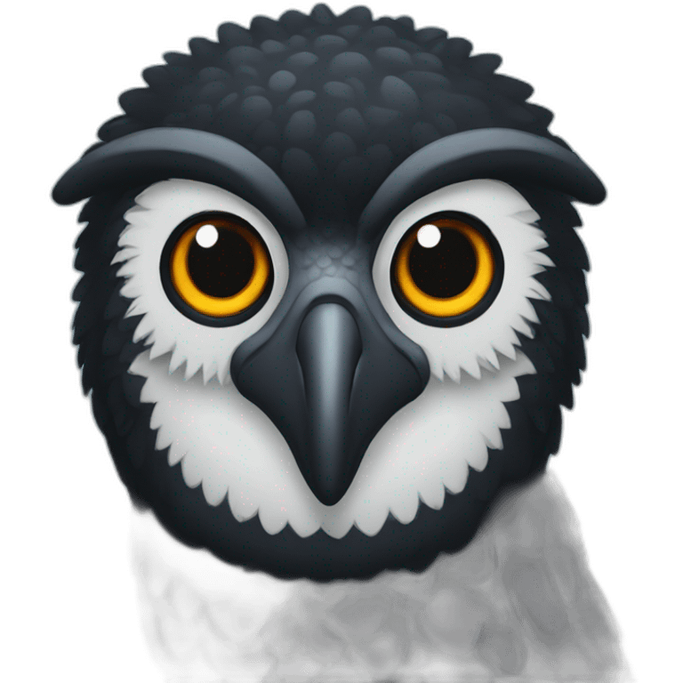 dragon black owl long neck bird emoji