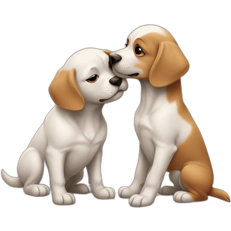 Dogs kissing each other  emoji