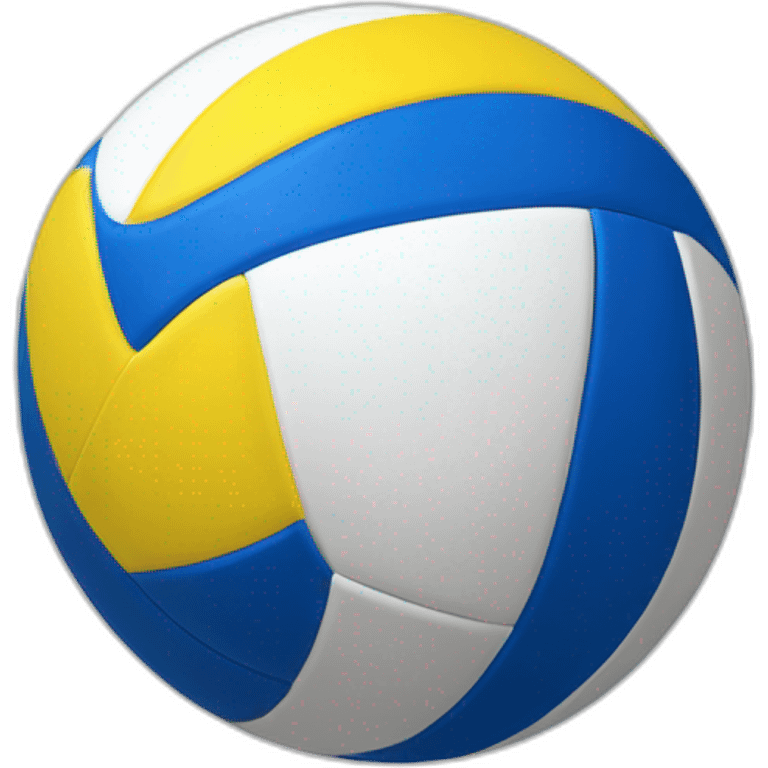 Ballon de volleyball bleu, blanc et jaune emoji