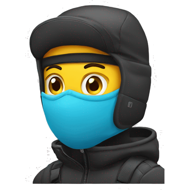 pulling ski mask on emoji