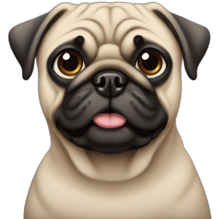 pug wearing a black t-shirt emoji