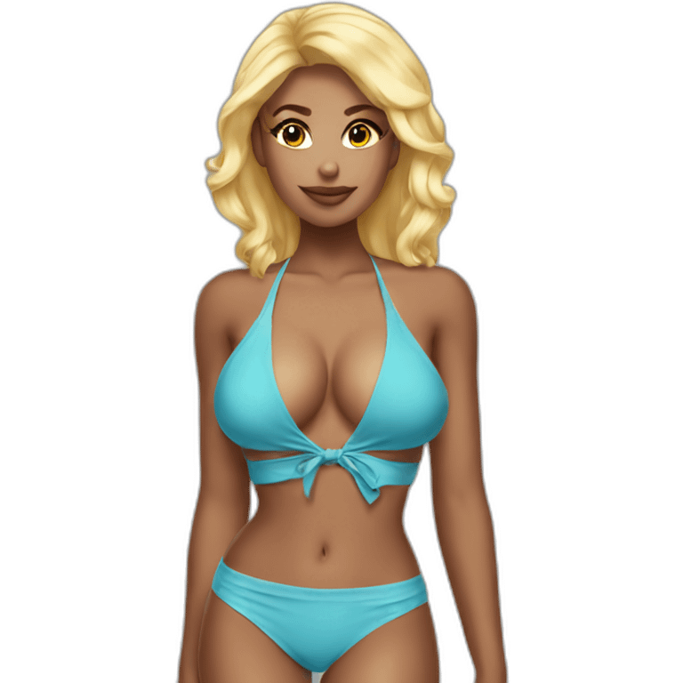 sexy bikini blonde thread suit emoji