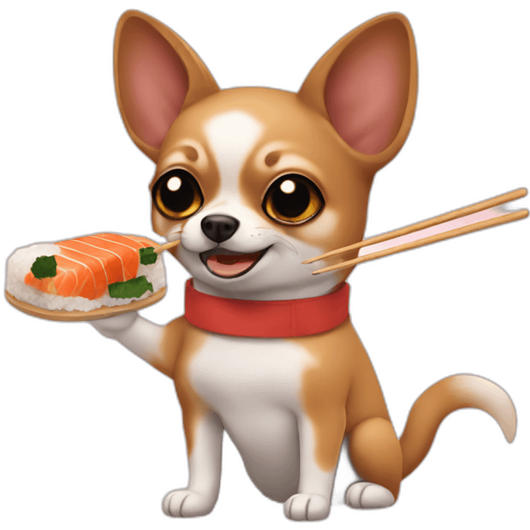 Chichuahua eating sushi emoji