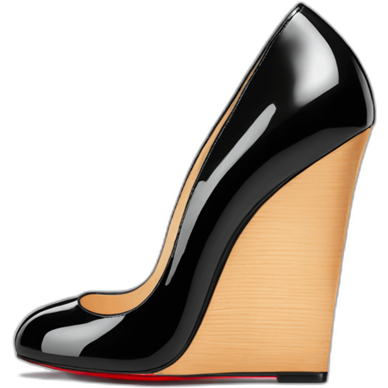 WEDGE heel LOUBOUTIN black PATENT emoji