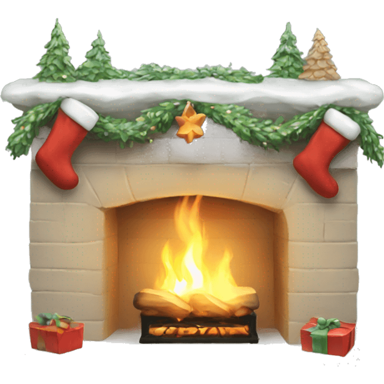 white Christmas fireplace emoji