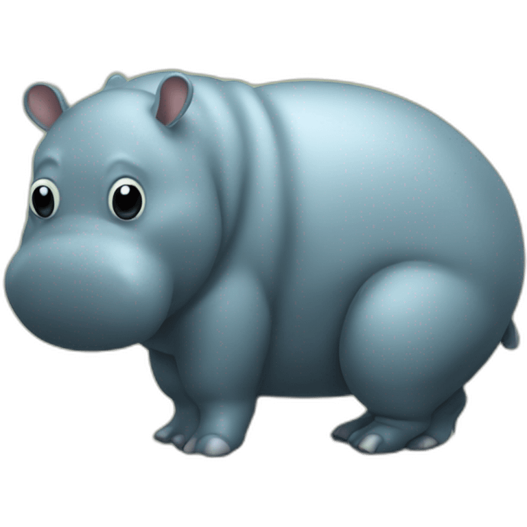 un hippopotame sur le dos d'une fourmis emoji