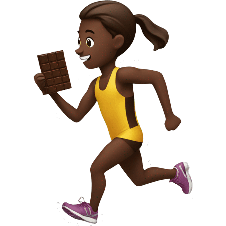 Runner eating chocolate emoji