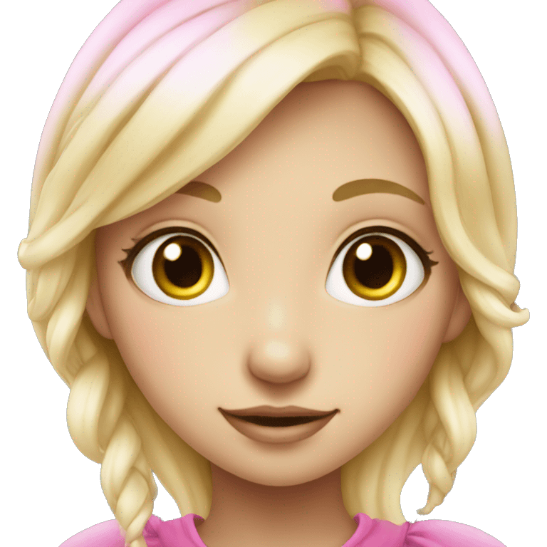 blonde fairy girl portrait pink emoji