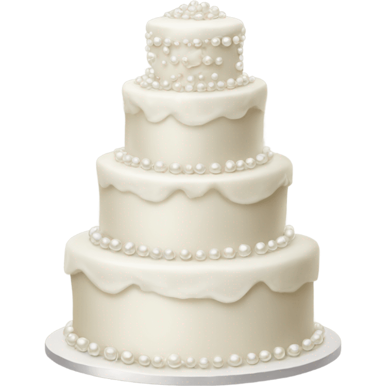 Pearl studded wedding cake  emoji